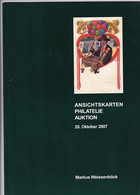 Markus Weissenböck Ansichtskarten Philatelie Auktion 20. Okt. 2007 Auktionskatalog - Catalogues