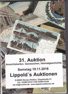 Lippold`s Auktion Ansichtskarten Ganzsachen Heimatgeschichte 19.11.2016 - Catalogues