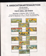 4. Ansichtskartenauktion Walter Dienger 9. Okt. 1993 Auktionskatalog Ansichtskarten Auktion - Catalogi