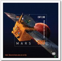 UN 2022 United Nations Planet Mars , Solar System, Satellite UAE Hope Probe ,Sheet MNH (**) - Nuovi