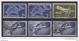 AUSTRALIA:  1957/64  AIR  MAIL  -  LOT  6  USED  REP.  STAMPS  -  YV/TELL. 9//12 - Usados