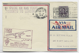 CANADA 5C  SEUL LETTRE COVER AVION AIR MAIL TORONTO 1928 TO NEW YORK USA VIA SPECIAL AIR MAIL FLIGHT - Aéreo