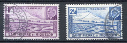 SAINT PIERRE Et MIQUELON < N° 210-211 Ø Oblitéré Used Ø < PETAIN - CACHET POSTE Aux COLONIES - Gebraucht