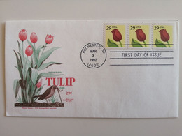 1992..USA.. FDC WITH STAMPS AND POSTMARKS..FLOWER - 1991-2000