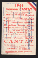 Aire Sur  L'Adour (40 Landes) Calendrier 1961 IMPRIMERIE CASTAY (PPP36326) - Petit Format : 1961-70