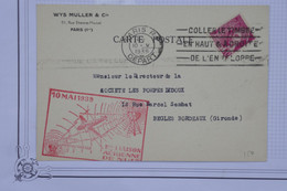 AU9 FRANCE BELLE LETTRE  1939 IERE LIAISON NUIT PARIS BEGLES  + AEROPHILATELIE +AFFRANCH. PLAISANT - 1927-1959 Covers & Documents