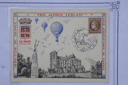 AU9 FRANCE BELLE CARTE  1947 PRIX ALFRED LEBLANC BALLONS+ AEROPHILATELIE +AFFRANCH. PLAISANT - 1927-1959 Covers & Documents