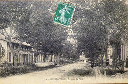 C.P.A. : 33 : BLAYE : ILE NOUVELLE : Avenue Du Port, Animé, Timbre En 1908, TRES RARE - Blaye