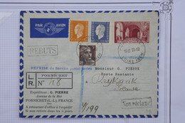 AU9 FRANCE BELLE LETTRERARE  1929 PORNICHET  POUR  REYKSJAVIK ISLANDE + DULAC +AEROPHILATELIE + AFF. PLAISANT - 1927-1959 Brieven & Documenten
