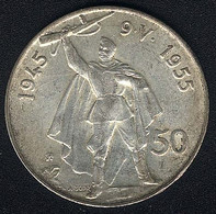 Tschechoslowakei, 50 Korun 1955, Silber, AUNC - Tsjechoslowakije