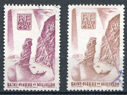 SAINT PIERRE Et MIQUELON < VARIETE De COULEUR Du N° 327 Ø Oblitéré Used Ø - LILAS Et LILAS BRUN - Gebraucht