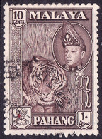MALAYA PAHANG 1957 10c Deep Brown SG80 FU - Pahang