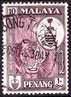 MALAYA PENANG 1960 10c Deep-Maroon SG60 Used - Penang