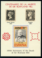 ESPAÑA / SPAIN (1979) - Centenario De La Muerte De Sir Rowland Hill / 100th Anniversary Death, Black Penny - BARNAFIL 79 - Hojas Conmemorativas