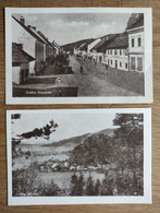 2x Griffen Marktplatz & Panorama, 1950s?, Atzwanger, Grebinj, Volkermarkt, Karnten, Koroška, Fahrrad, Bicycle - Völkermarkt