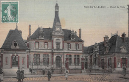 NOGENT-le-ROI (Eure-et-Loir) - Hôtel De Ville - Carte Toilée Couleurs - Nogent Le Roi