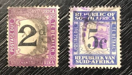 Lot De 2 Timbres Taxes Oblitérés Afrique Du Sud - Timbres-taxe