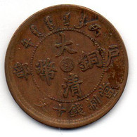 CHINA - HUPEH, 10 Cash, Copper, Year 1906, KM #10j.5 - China