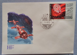 Astronautics. Cosmos. First Day. 1972. Stamp. Postal Envelope. The USSR. - Collezioni