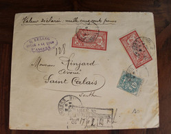 1904 Angers St Saint Calais Chargé Recommandé Cover Registered Reco R - Lettres & Documents