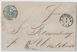 THURN&TAXIS Cover/Brief With/mit 1 Sgr Stamp/Marke, Numeral 273 Cancel/Stempel GOTHA - WANZLEBEN - Thurn And Taxis