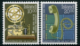 ICELAND 1986 Telephone Anniversary MNH / **.  Michel 658-59 - Ongebruikt