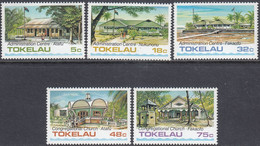 Tokelau Islands 1985 - Buildings: Churches And Administration Centres - Part Set Mi 117-120, 122 ** MNH - Tokelau