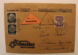 1940 Nachnahme Reutlingen Dt Reich Cover Einschreiben - Lettres & Documents