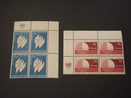 NAZIONI UNITE -ONU - N.Y.- P.A. 1977 LA POSTA 2 VALORI, In Quartine(con Appendice) - NUOVI(++) - Luchtpost