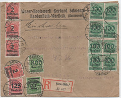 Germany/DReich 1923 Cover/Brief With/mit 19 Stamps/Marken, Registered/Einschreiben, BERNE, Folded/gefaltet - Covers & Documents