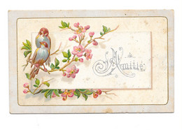 Cp, Mignonette,  Gaufrée, Fleurs, Oiseaux, " Amitié" - Pájaros