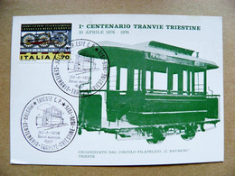 Card Italy 1976 Special Cancel Railway Tramway Trieste - 1971-80: Marcofilie
