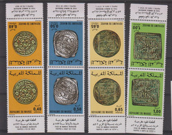 Maroc 1976 Monnaies Anciennes 746A-749A, 4 Paires Tete-beche ** MNH - Maroc (1956-...)