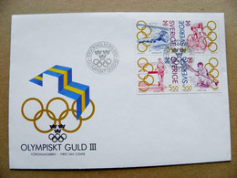 Cover Sweden Special Cancel 1992 Sport Olympic Games Barcelona Fdc Swimming Bicycle Cycling Canoe Cayak Run Athletics - Briefe U. Dokumente