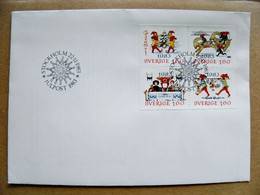 Cover Sweden Special Cancel 1983 Fdc Christmas Noel Gnomes - Covers & Documents