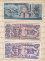 Albanie 3 Billets 500 Lek 1992 , 100 Lek 1993 Et 100 Lek 1994, Circulés - Albanien