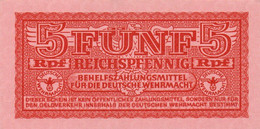 GERMANY- 5 REICHSFENNIG 1942 **World Paper Money P-M33 Rosenberg R-502 - XF++ - Military Payment Certificates - Behelfszahlungsmittel - Dt. Wehrmacht