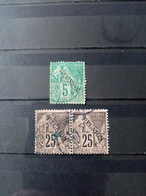 REUNION . 1891 . N° 20 Et 24 Paire  . Oblitérés  . Côte YT Colonies 2022 : 25,00 € - Used Stamps