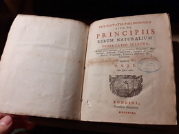 Old Rare Book, Year 1713, ORIGINAL! T.S.J.F.: Curiositates Philosophicae Sive De Principiis Rerum Naturalium, Londini - Livres Anciens