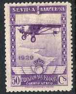 Edifil 451* Exposiciones De Sevilla Y Barcelona Aéreo 50 Cts Nuevo Con Charnela - Nuevos