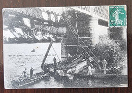 CATASTROPHE DU PONT De CE 4 Aout 1907. On Retire Les Restes Du Mecanicien - Katastrophen