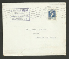 1.50 Marianne D'alger / Seul Lettre MAUBEUGE 30.11.1944 >>> AVESNES SUR HELPE - 1921-1960: Modern Tijdperk