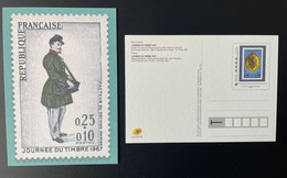 France 2021 - Carte Postale Entier Journée Du Timbre 1967 Facteur Du Second Empire - Pseudo-interi Di Produzione Ufficiale