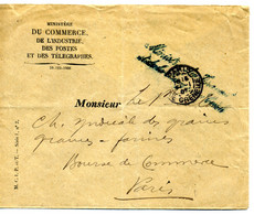 1907 - Lettre En Franchise Du "MINISTERE DU TRAVAIL ET DE LA PREVOYANCE SOCIALE" Cachet  PARIS RUE DE GRENELLE - Burgerlijke Brieven Zonder Portkosten