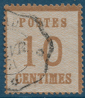 FRANCE Alsace Lorraine Occupation N°5 10c Obl Telegraphique De " VOID " TTB Signé Calves - Used Stamps