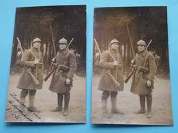 Class 1923  ( Géén / Ne Pas ID ) > ( Zie / Voir Scans ) Format CP / PK ( 2 Pcs. ) Bewapend / Uniform ! - War, Military