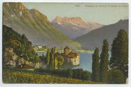 Veytaux - Château Chillon - Magnifique Carte De 1909 ***Edition Phototypie Neuchatel - Veytaux