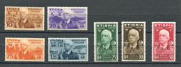 ETIOPIA 1936 EFFIGIE VITTORIO EMANUELE III SERIE CPL. * GOMMA ORIGINALE - Etiopía