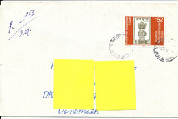 Bulgaria Registered Cover Sent To Denmark 12-12-1992 Single Franked - Covers & Documents