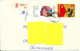 Bulgaria Registered Cover Sent To Denmark 10-12-1989 Topic Stamps - Cartas